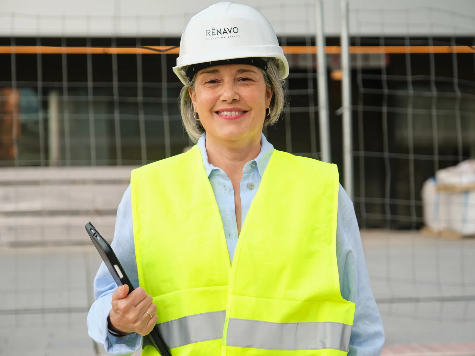 Female construction manager at Renavo Build site