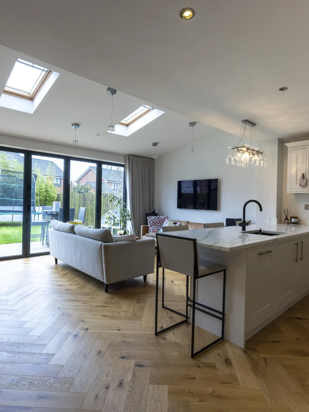 Open-plan kitchen and living space renovation by Renavo Build